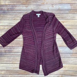 Christopher & Banks Purple Cardigan Sweater, Woman’s Medium